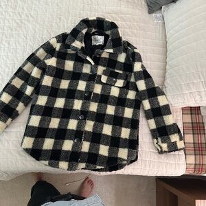 Women’s Black and Cream Checkered jacket/coat